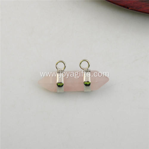 Rose Quartz Hexagon Bicone Pendant for Jewelry Earring as Birthday Gift